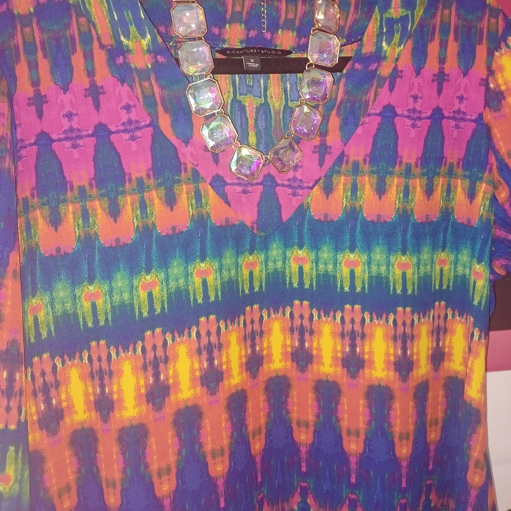 Southwest Print blouse really cute Size Small